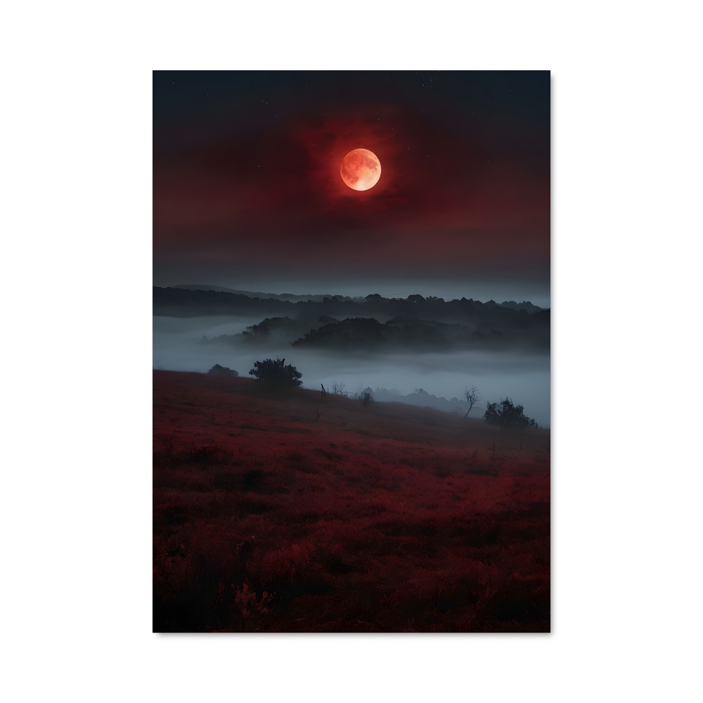 Poster Énigmatique Lune Pourpre